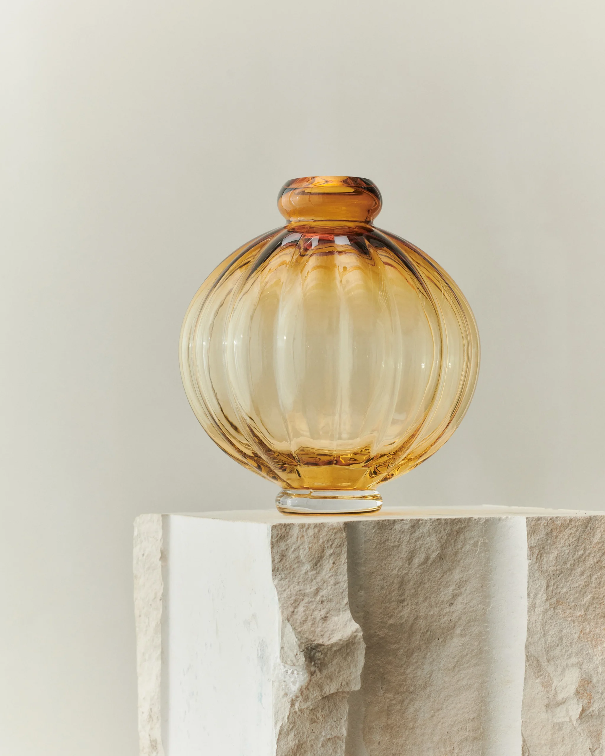 Balloon Vase #01, Glass, Amber