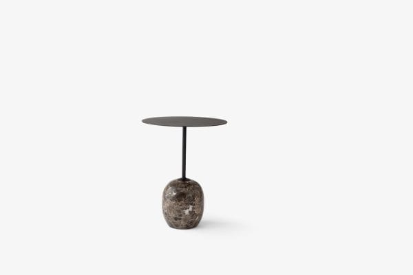 Lato Table LN8, Top: Warm Black / Base: Emparador Marble