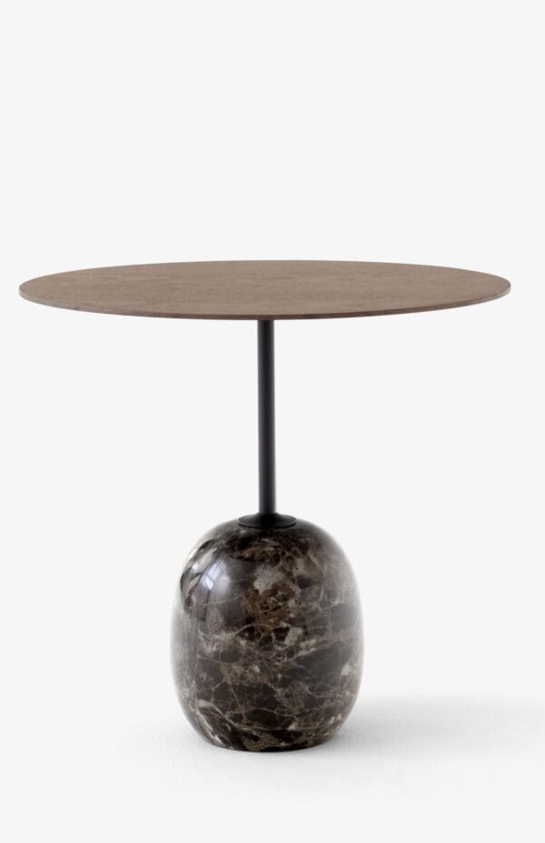 Lato Table LN9, Top Walnut, Base Emparador Marble, Oval - Image 2