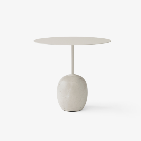 Lato Table LN9, Top Ivory White, Base Crema Diva Marble, Oval
