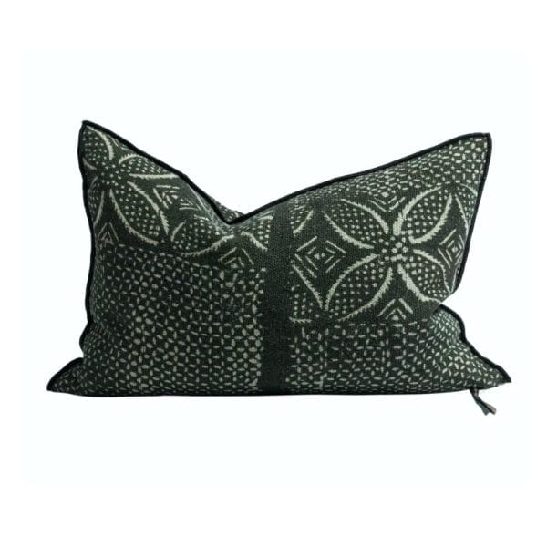 Lin Wabi-Sabi Cushion, Bogolan Charbon, 40 x 60 cm