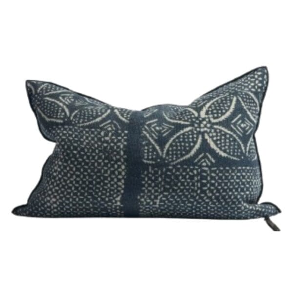 Lin Wabi-Sabi Cushion, Bogolan Indigo, 40 x 60 cm