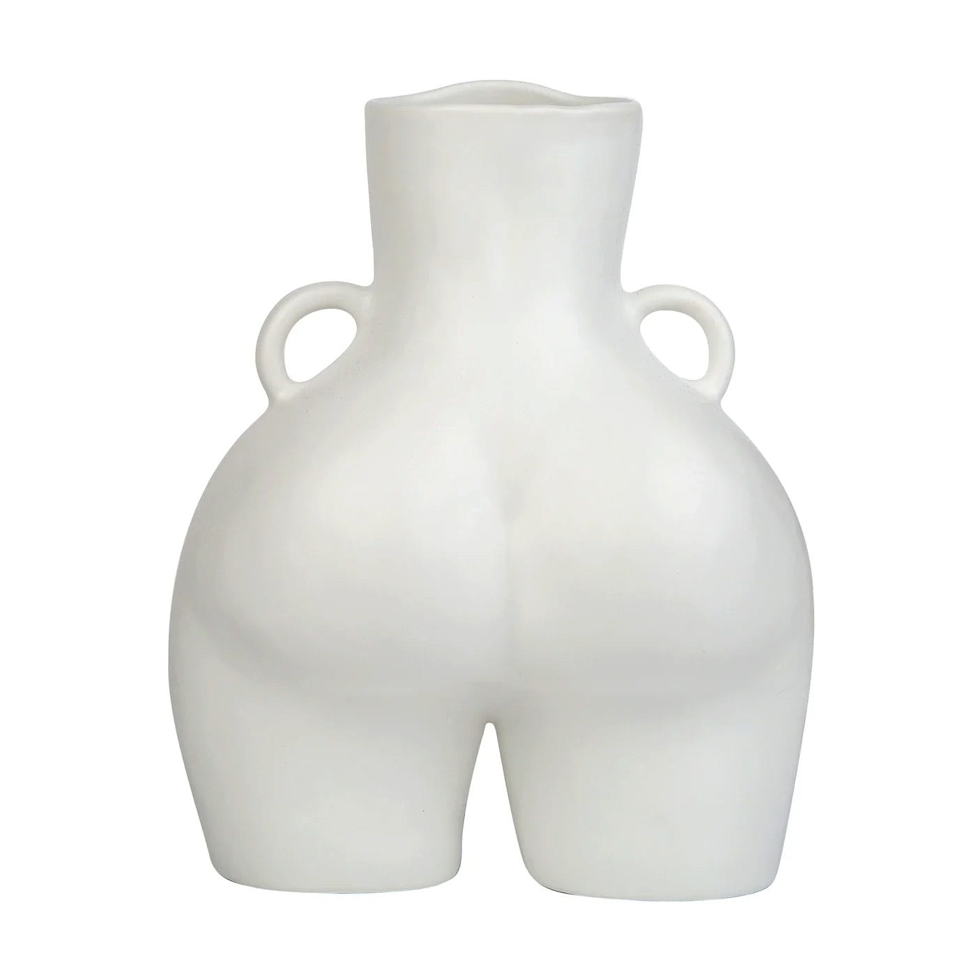 Love Handles Vase, Earthenware, Matte White - Image 3