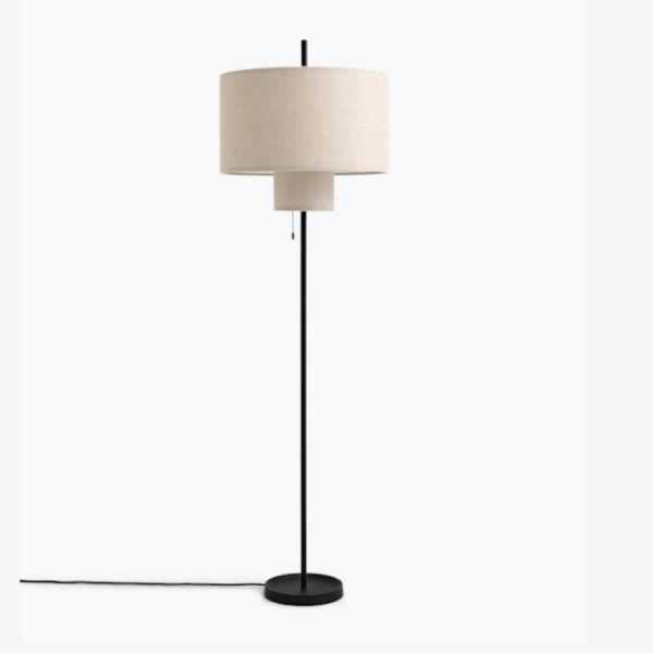Margin Floor Lamp, Shade Beige, Base Black