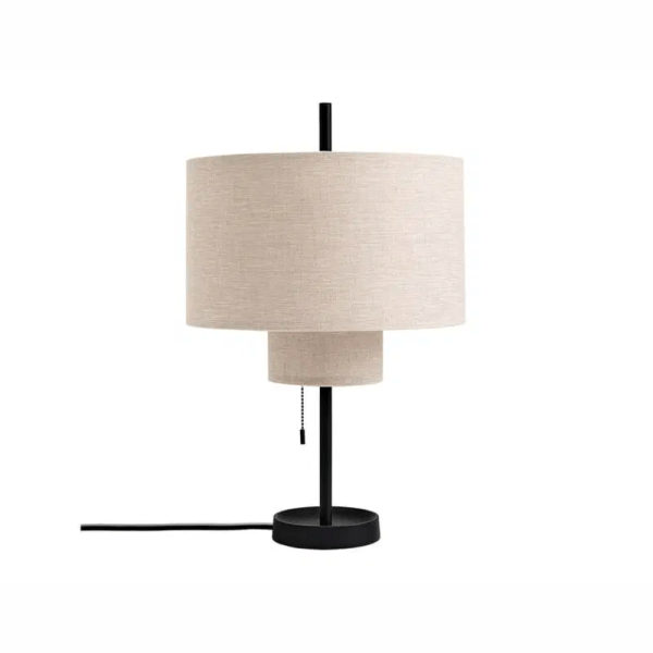 Margin Table Lamp, Shade: Beige, Base Black
