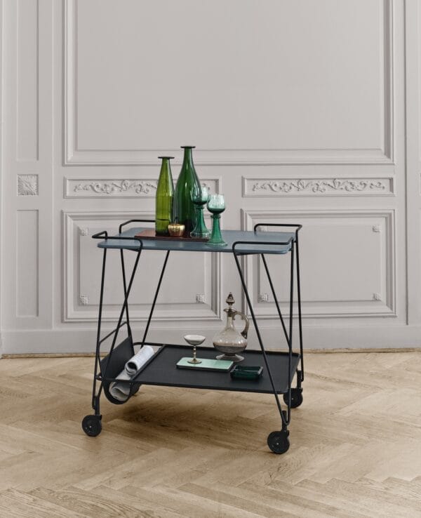 Matégot Rectangular Trolley, Top Rainy Grey