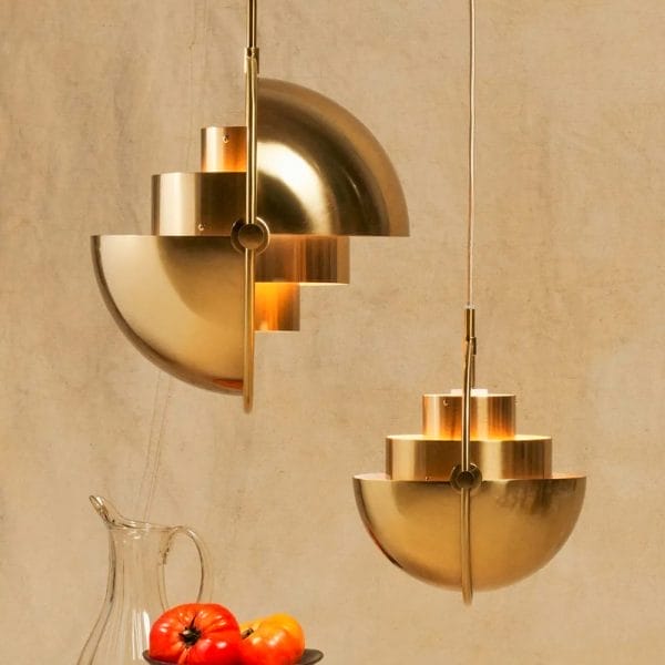 Multi-Lite Pendant, Shade Shiny Brass, Base Brass - Image 2
