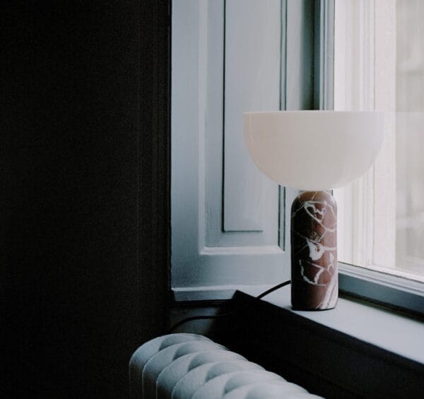 Kizu Table Lamp, Small, Rosso Levanto Marble, Ø25 cm