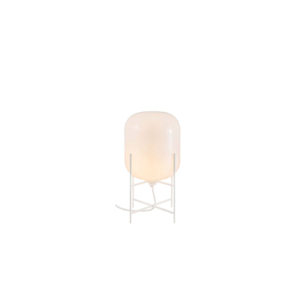 Oda Small Light, White Glass, White Finish