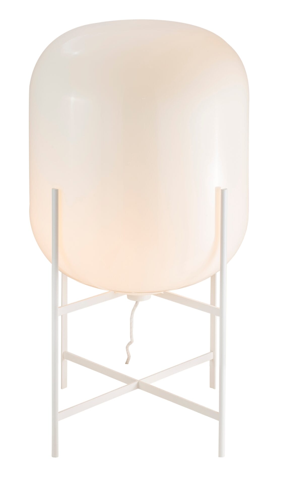Oda Medium Light, White Glass, White Finish