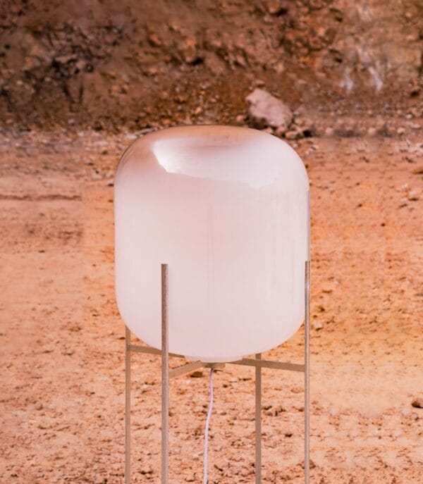 Oda Medium Light, White Glass, White Finish