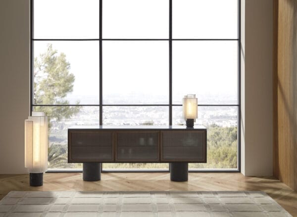 Rio 300 Super Matt Walnut, Top Matt Marquina Marble, 180cm