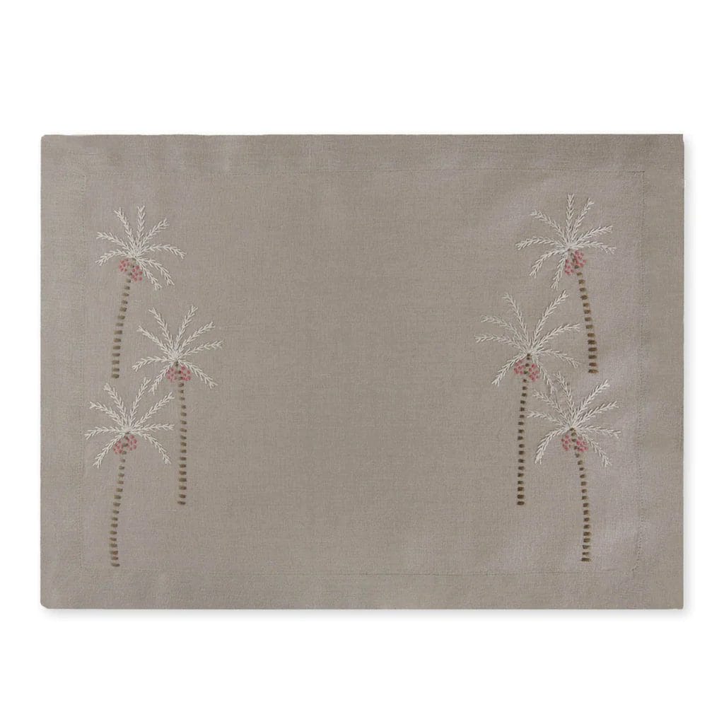 Palm Tree Placemat, Taupe, 36 x 47 cm