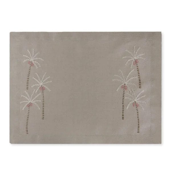 Palm Tree Placemat, Taupe, 36 x 47 cm