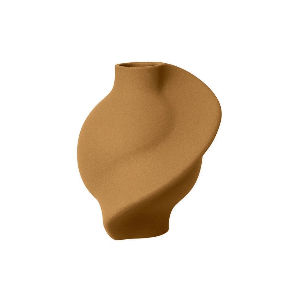 Pirout Vase #01, Ceramic, Sanded Ocher, Ø7 cm