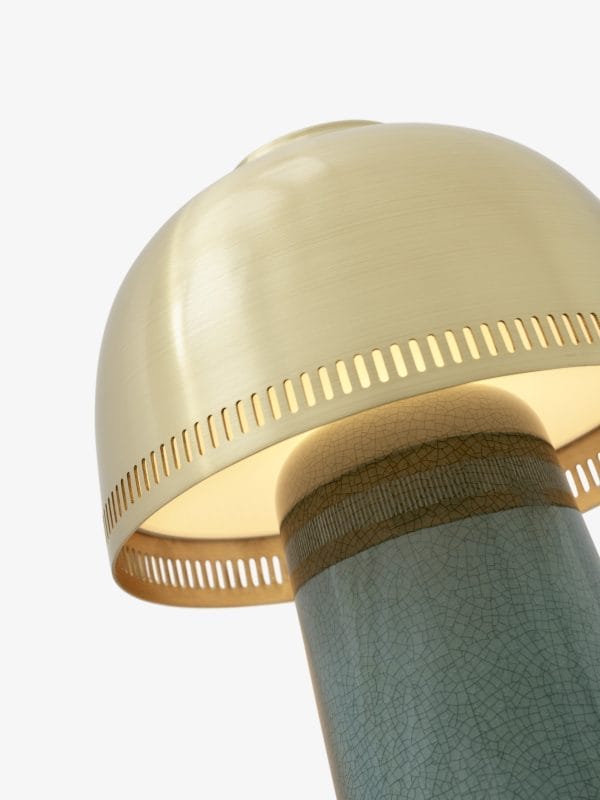 Raku Portable Lamp SH8, Blue Green & Brass - Image 3