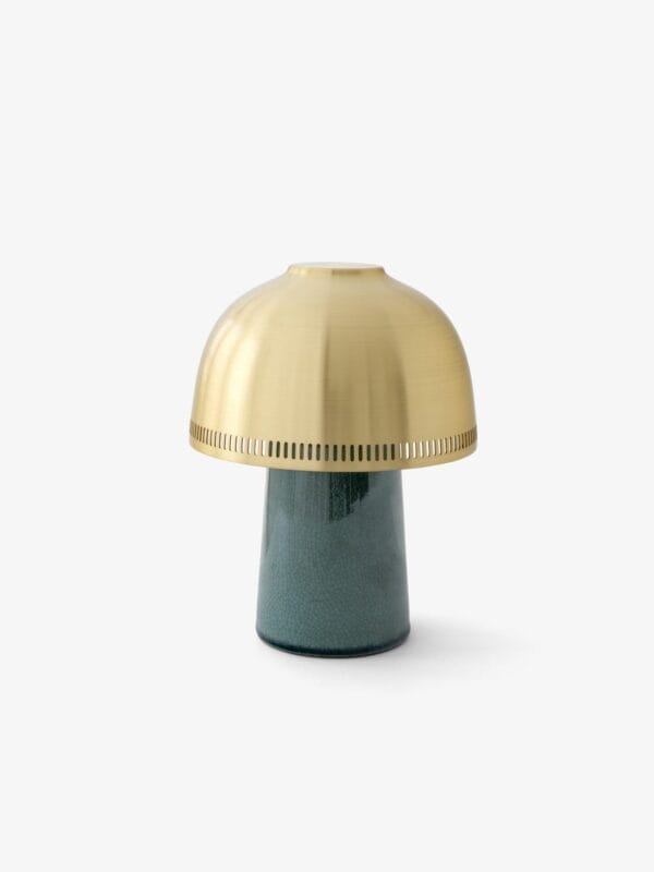 Raku Portable Lamp SH8, Blue Green & Brass - Image 4