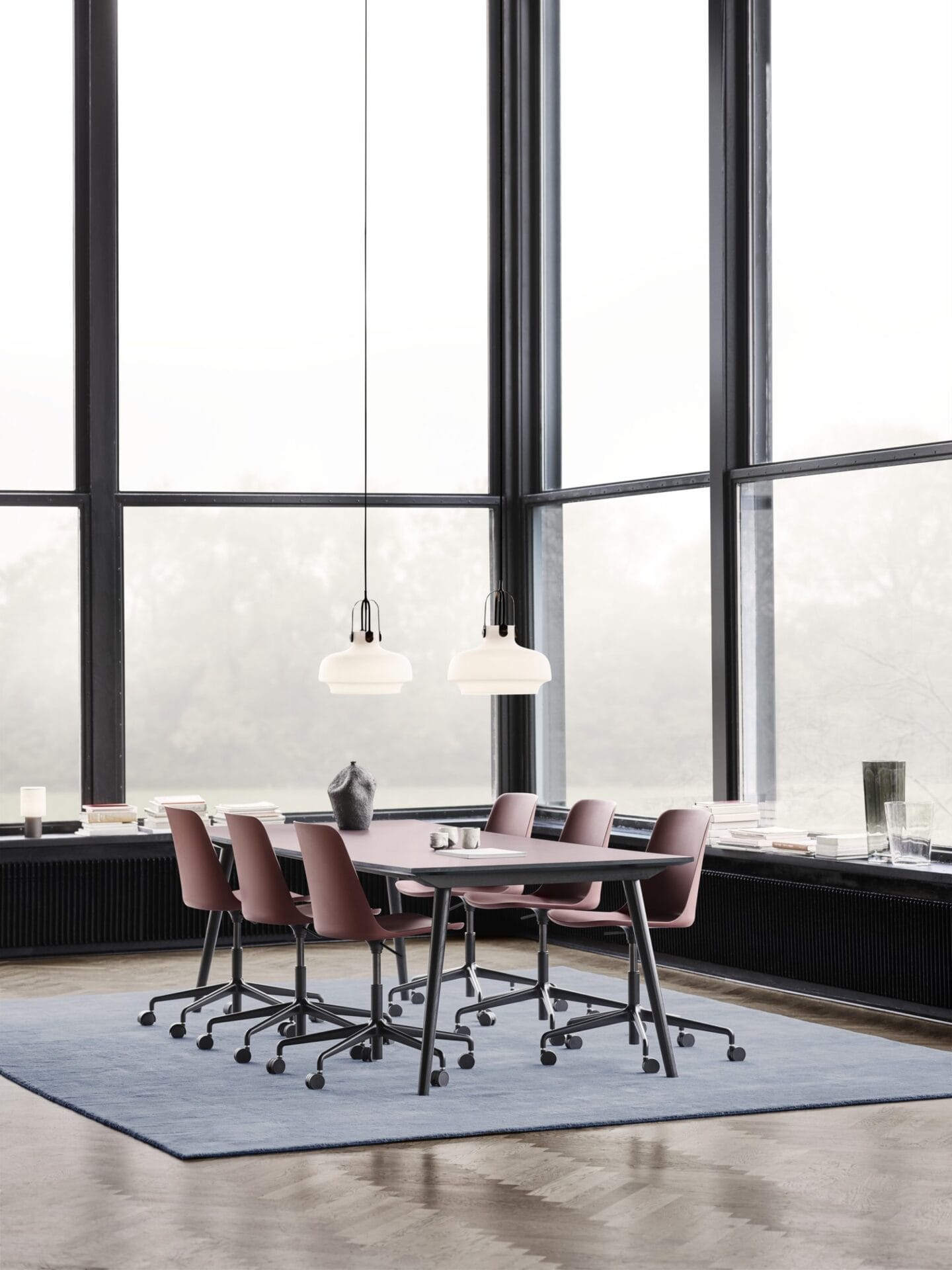 Copenhagen SC7 Pendant Light, Shade Satinized Opal Glass, Base Bronzed Brass - Image 3