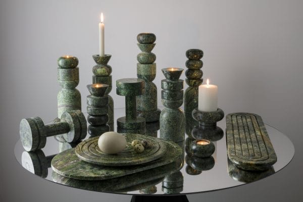 Rock Serving Board Oblong, Green Marble Stone - Image 2