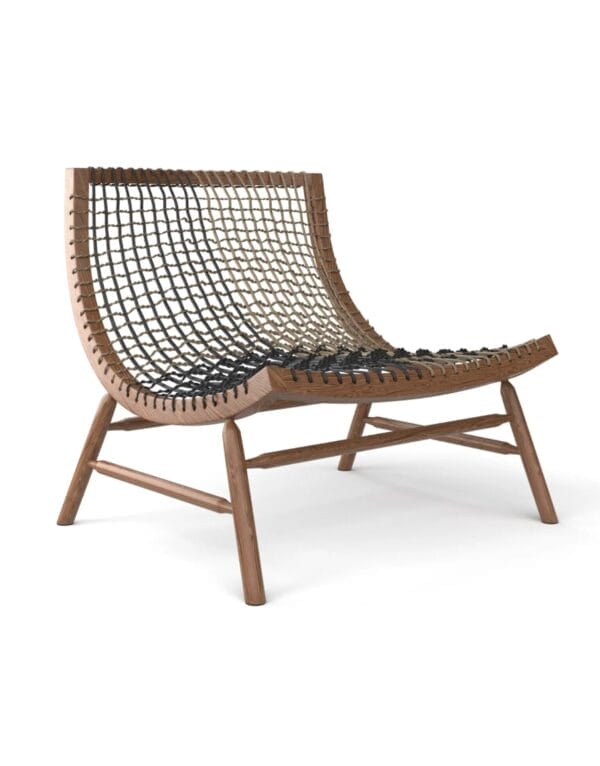 Sitar Armchair, Walnut Can. Ropes/Black - Image 2