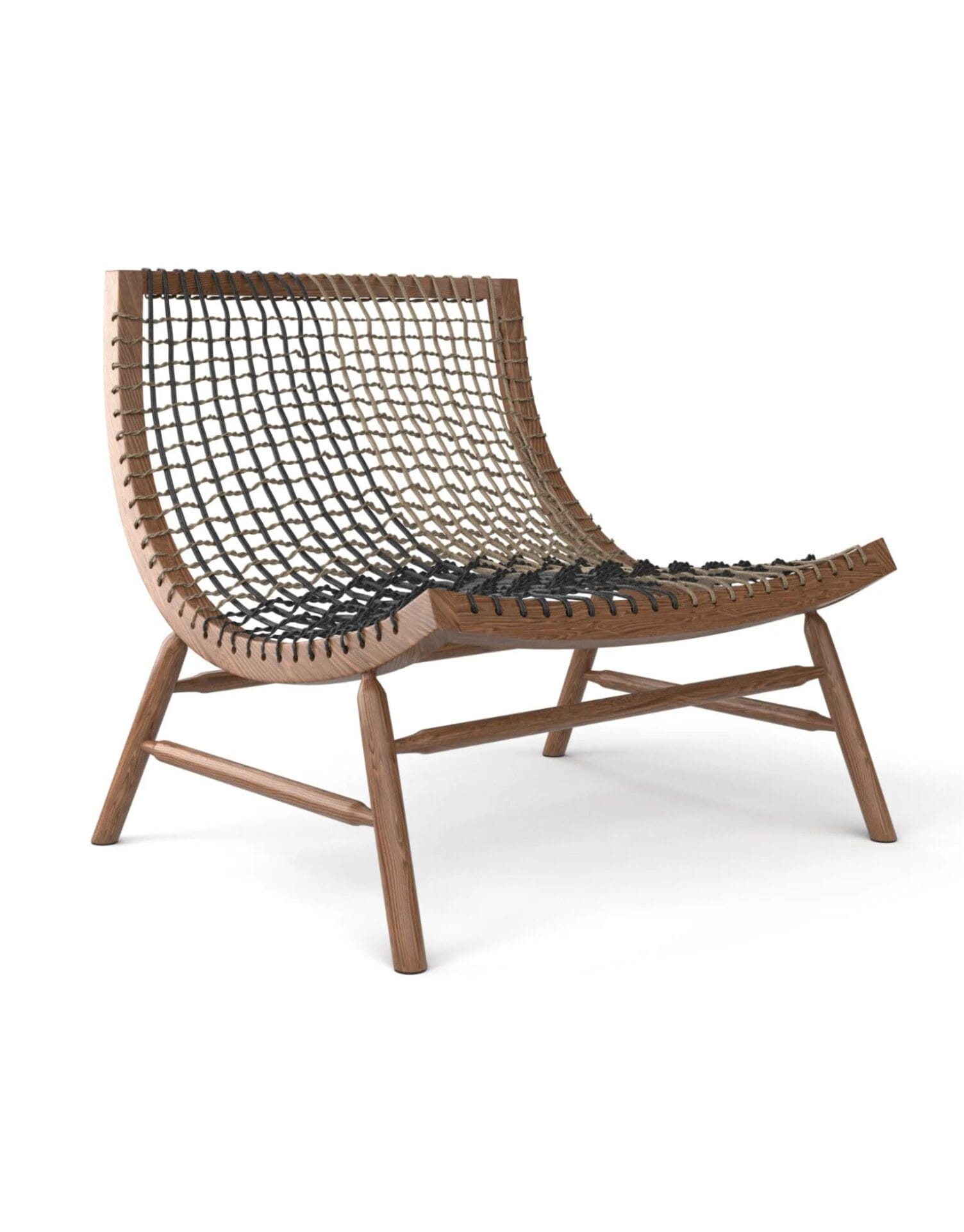 Sitar Armchair, Walnut Can. Ropes/Black