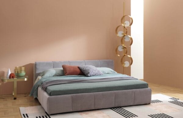 Letto Pixel Box Large Bed W/Box, Cat. Lusso, Creta Col. 069, 180 x 200 cm