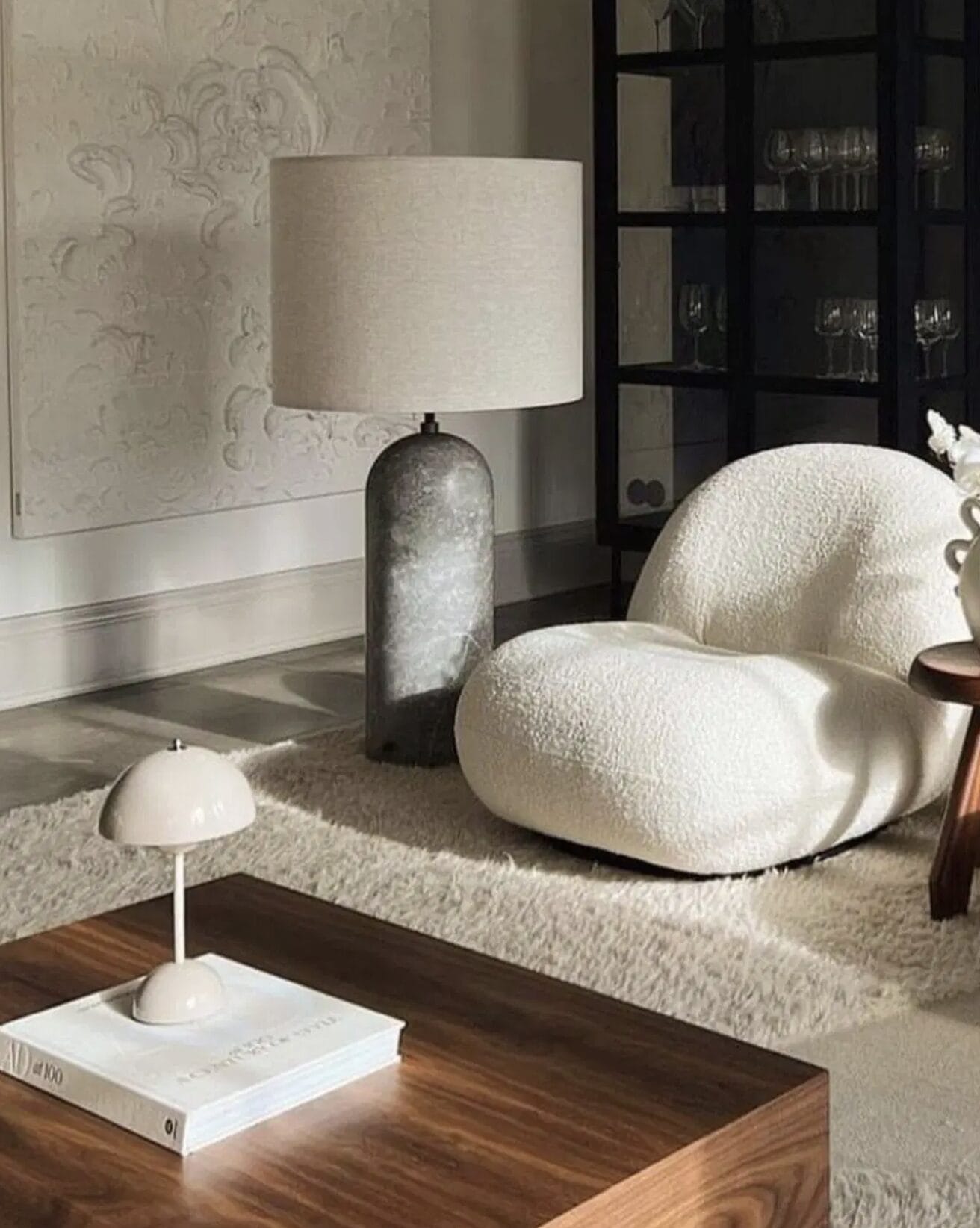 Gravity Floor Lamp XL Low, Grey Marble