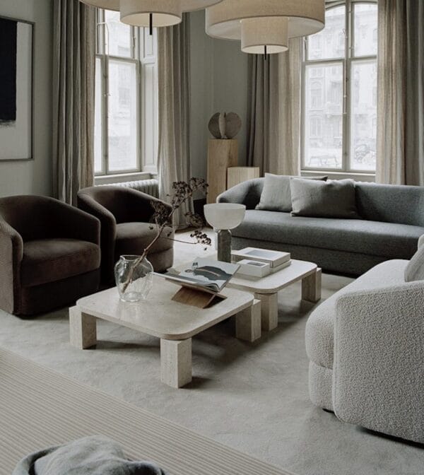 Atlas Coffee Table, Unfilled Travertine