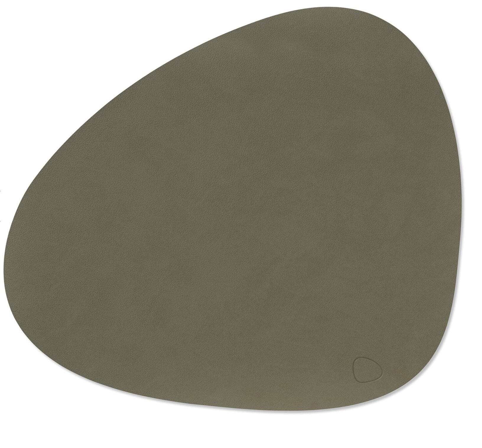 Dinner Mat Curve L, Leather Nupo, Army Green, 37 x 44 cm