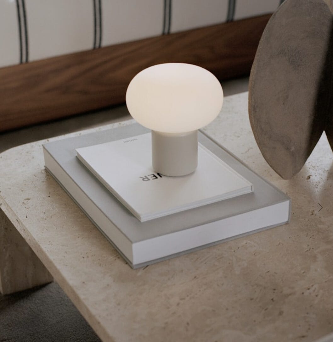 Karl-Johan Portable Table Lamp, Light Grey