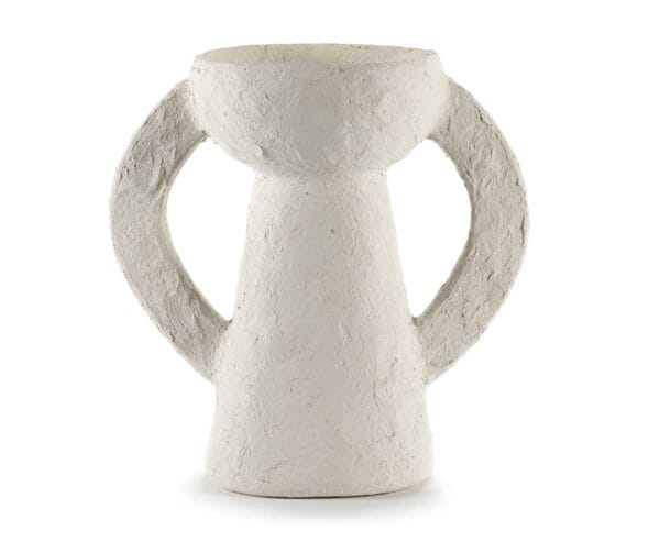 Vase Earth L, White, Paper Mache - Image 2