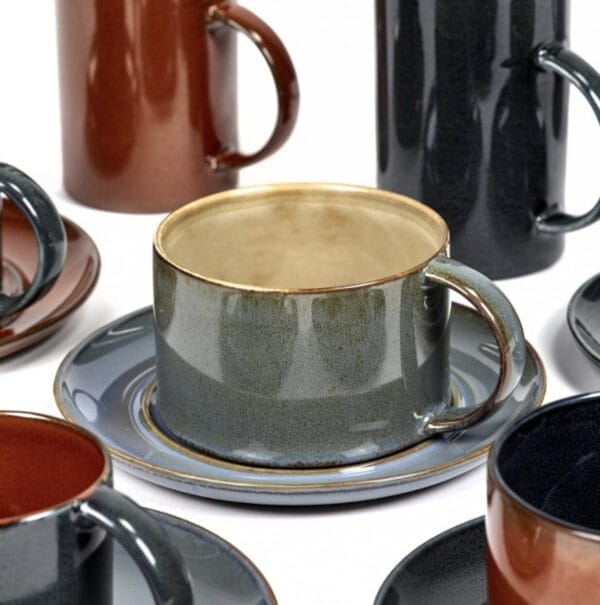 Coffee Cup, Misty Grey, Smokey Blue