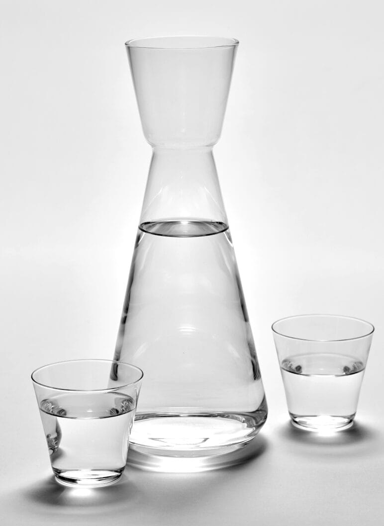 Carafe 215 cl + 2 Glasses 30 cl, Black Glass