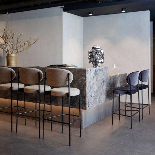 Series 430 Bar Stool,SH65cm,Black Frame, Model No: 910705, Group. 3, Vidar 222 ,  Seat Ø46 cm H: 100 cm or 110 cm - Image 2