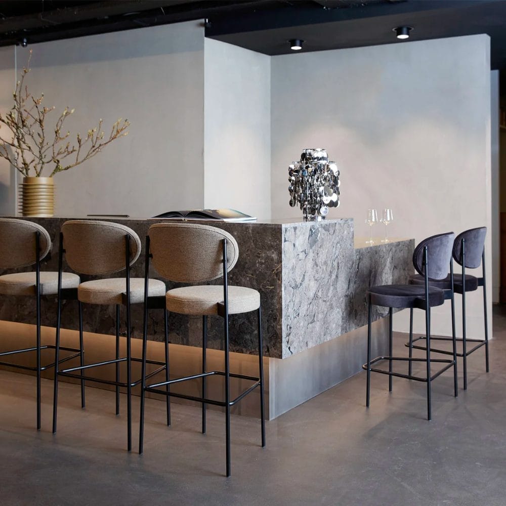 Series 430 Bar Stool,SH65cm,Black Frame, Model No: 910705, Group. 3, Vidar 222 , Seat Ø46 cm H: 100 cm or 110 cm - Image 2