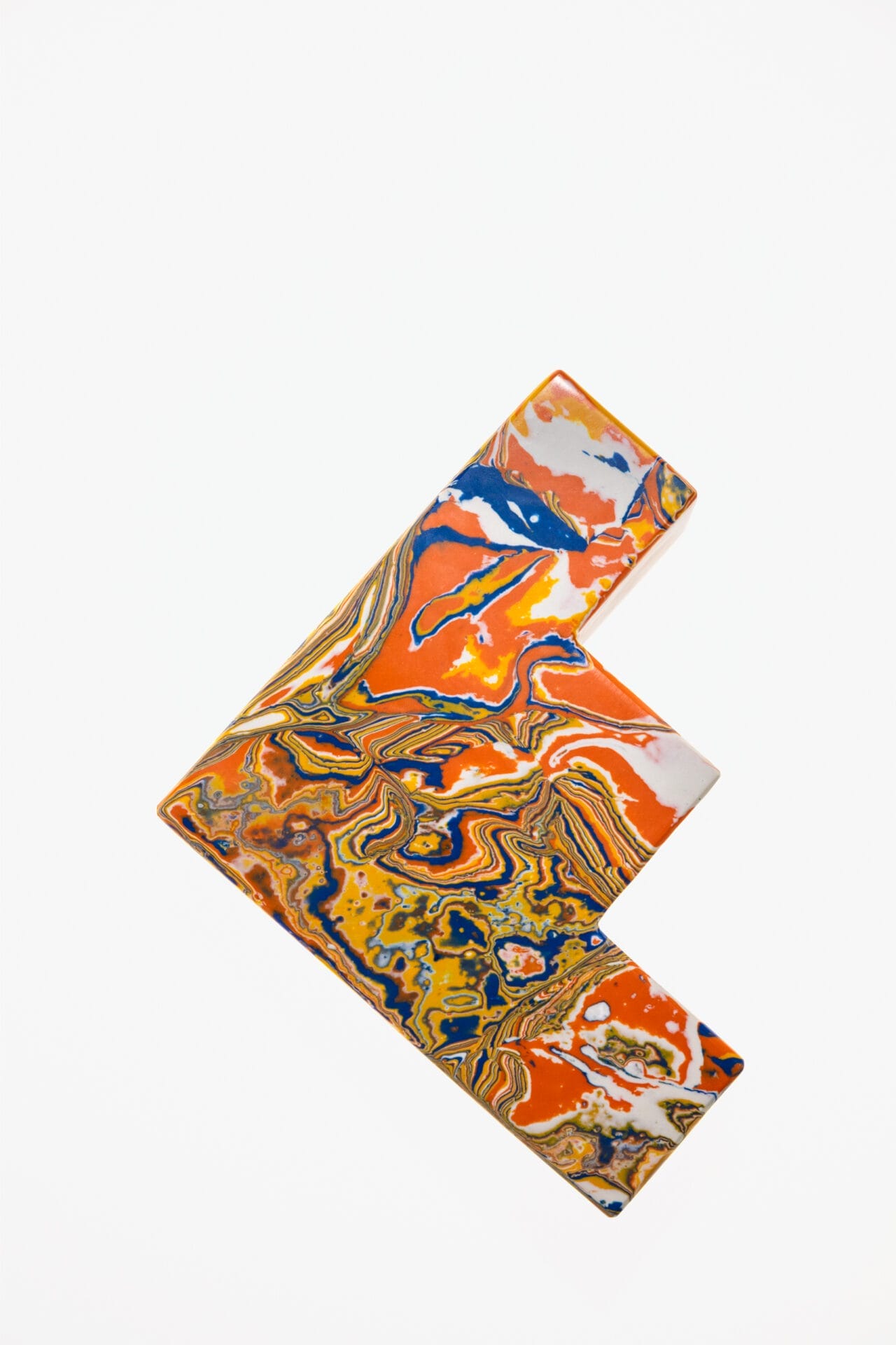 Swirl Stepped Bookends (Set of 2), Marble powder, Polished Multi Color - Image 3