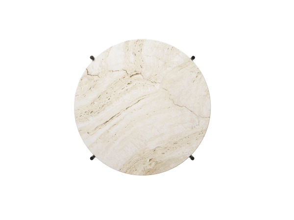 TS Coffee Table, Top Neutral White Travertine, Ø55 cm - Image 3