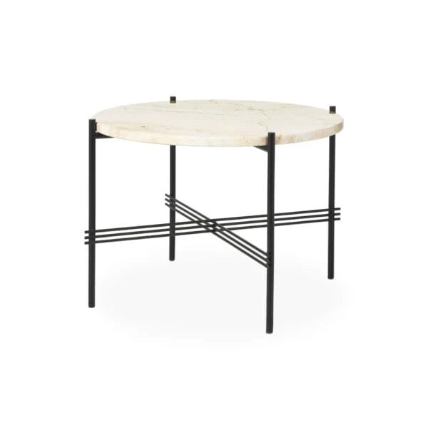 TS Coffee Table, Top Neutral White Travertine, Ø55 cm - Image 2