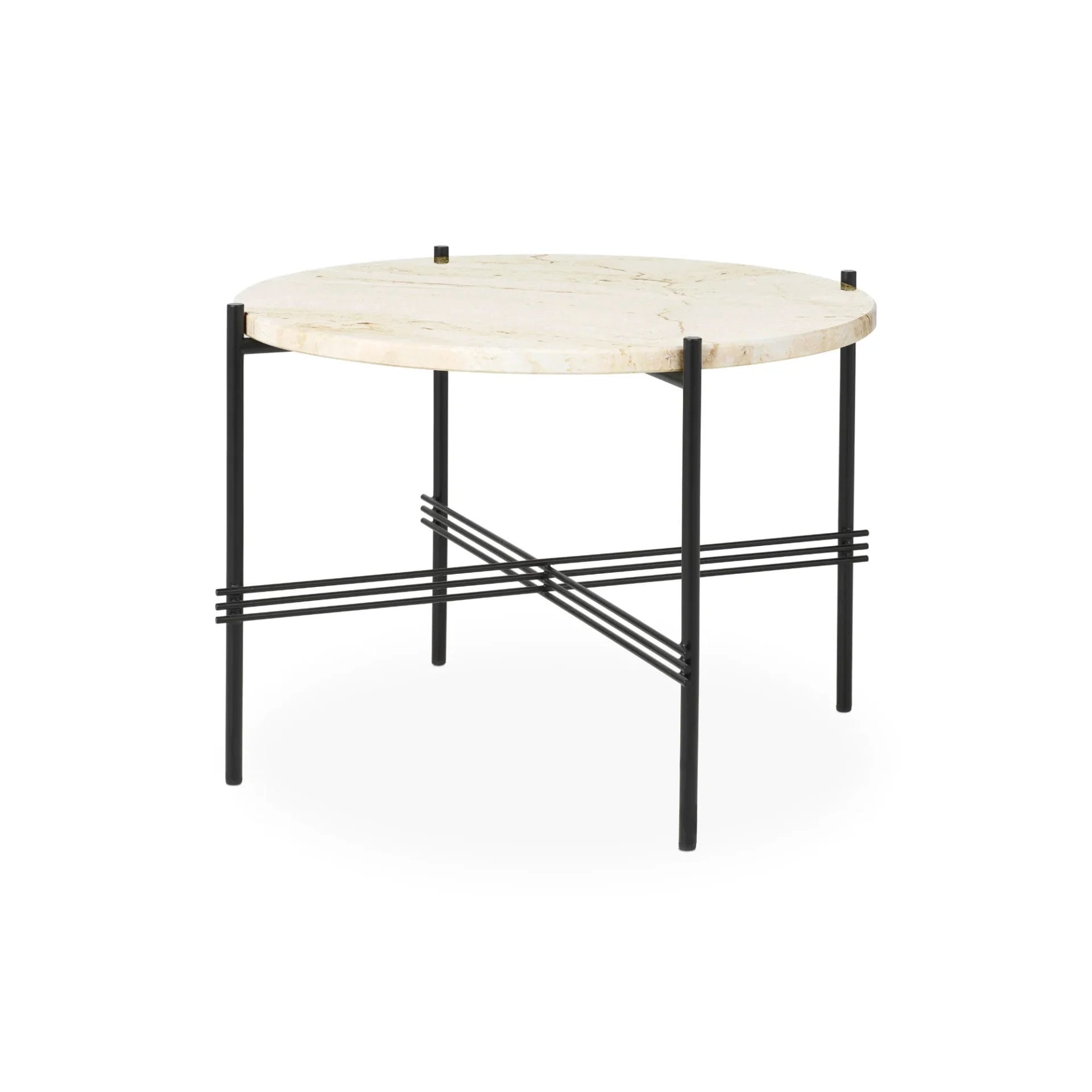 TS Coffee Table, Top Neutral White Travertine, Ø55 cm - Image 2