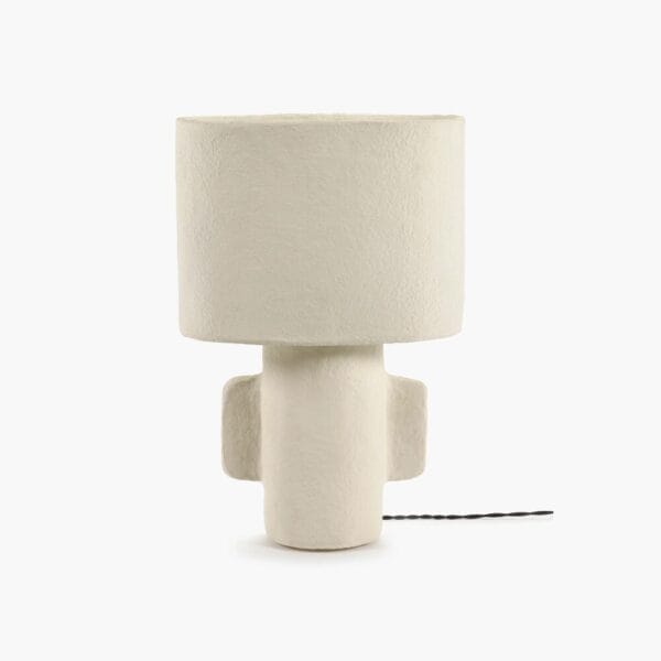 Table Lamp Earth, White, Paper Mache