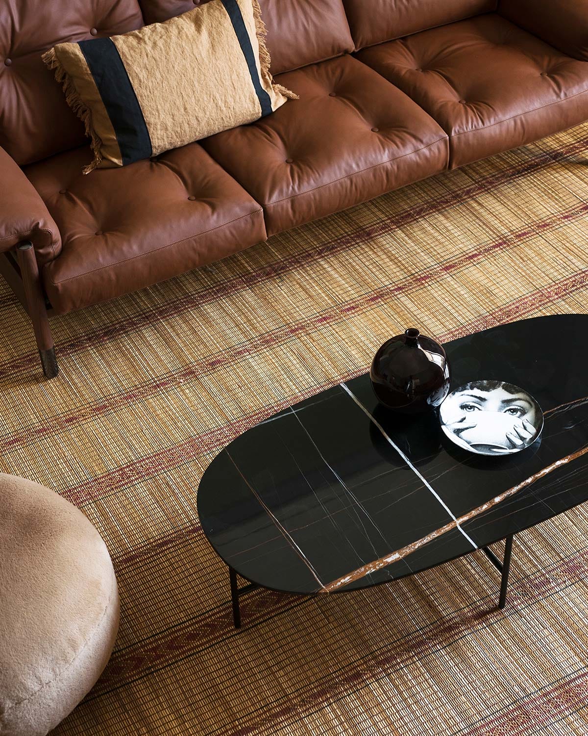 Soap Coffee Table, Sahara Marble Top T74, Antistain Treatment, Grey Painted Base - Image 3