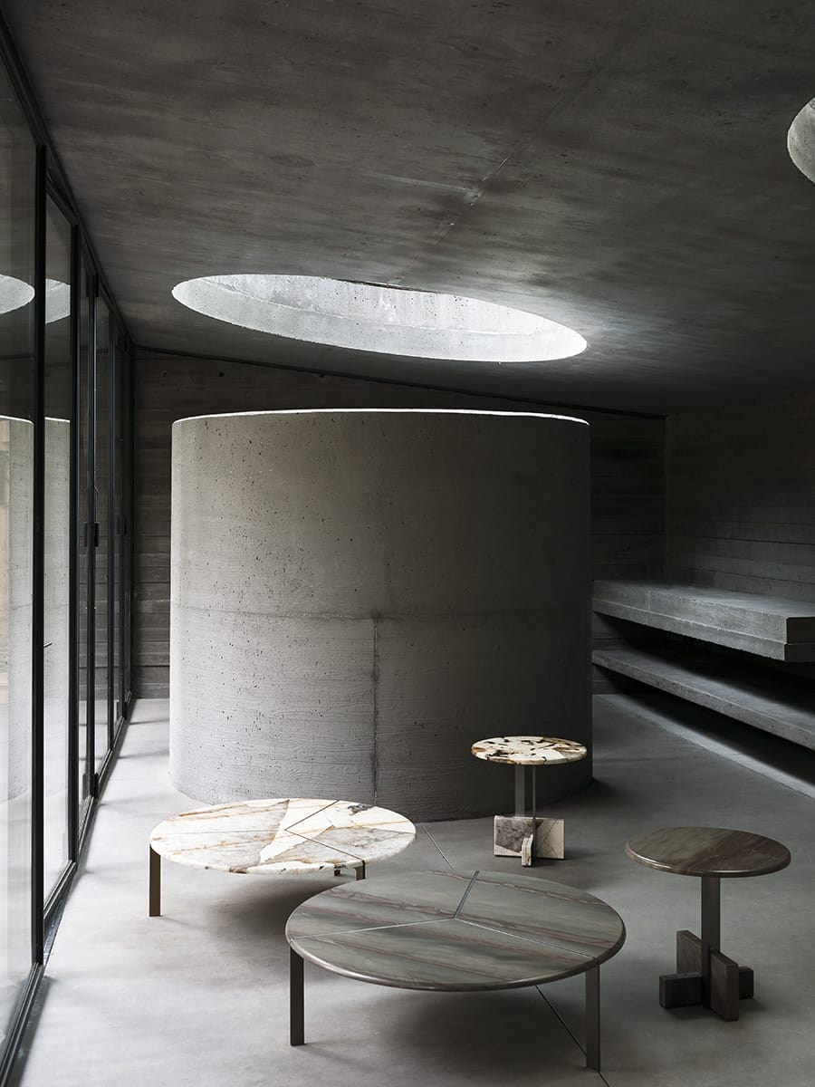 Joaquim Side Table, Shiny Patagonia, Bronze Base - Image 2