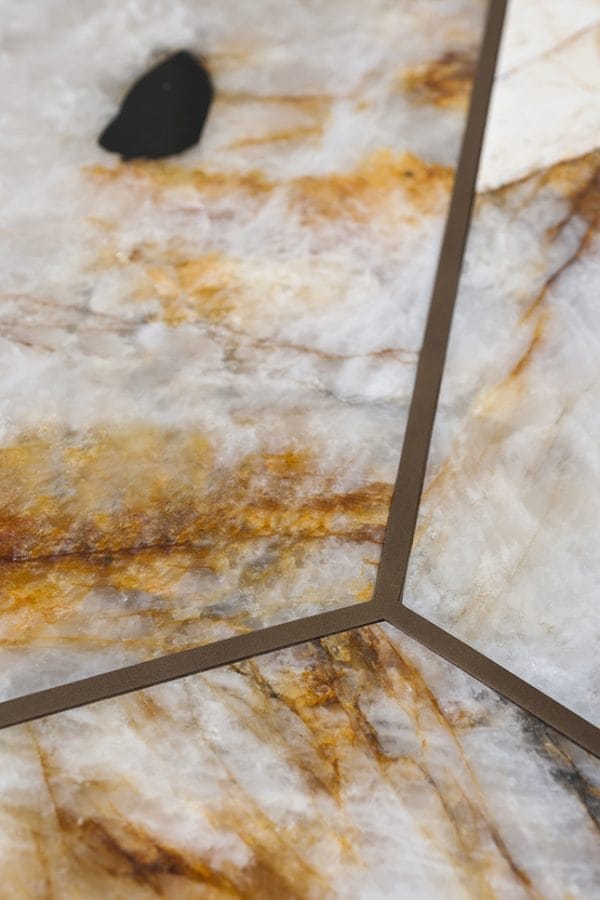 Joaquim Coffee Table, Shiny Patagonia Top, Bronze Base - Image 3
