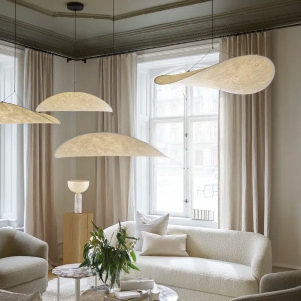 Tense Pendant Lamp, White Tyvek, Ø120 cm - Image 2