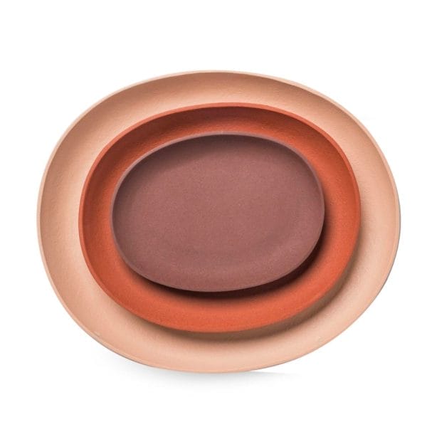 Tray Greek, Brown (Set of 3) Large: L43.5 x W37 x H3.5 cm, Medium: L33.5 x W27.5 x H3.5 cm, Small: L25.5 x W19 x H2.5 cm - Image 2