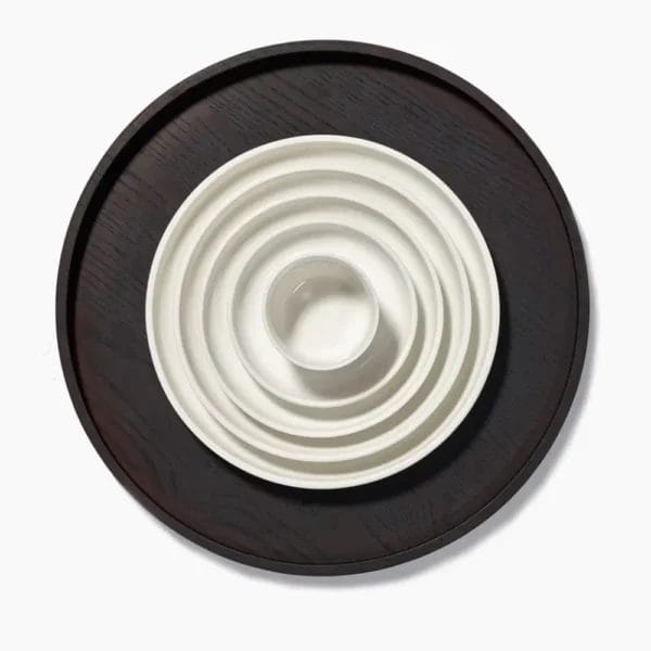Tray Wood Round, Carbonised Ash, Ø35cm
