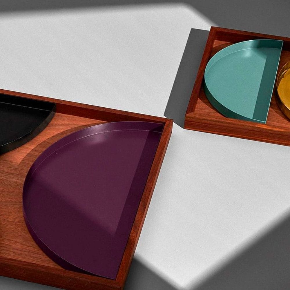 Unity Wooden Tray, Walnut, 35.7 x 35.7 cm