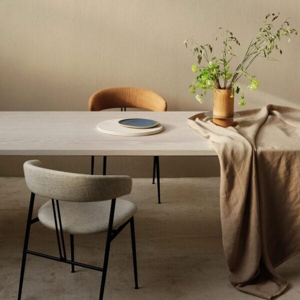 Violin Dining Chair, Base Black matt, Fully Upholstered Ascendent JAB Chivasso, Felt Glides - Image 2