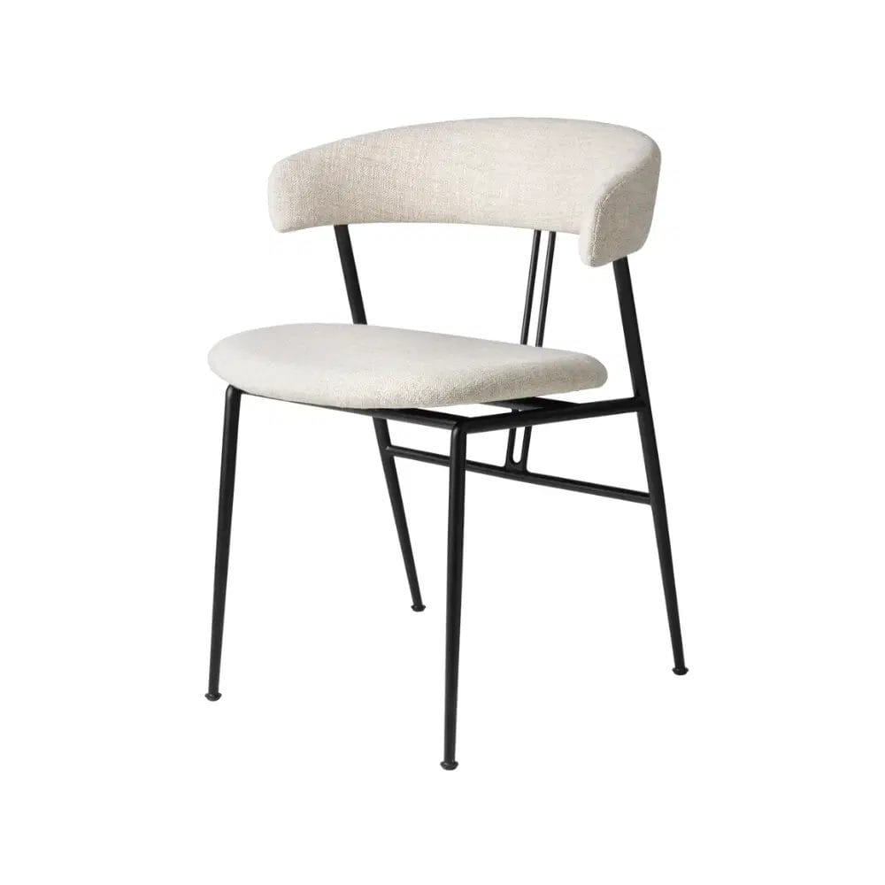 Violin Dining Chair, Base Black matt, Fully Upholstered Ascendent JAB Chivasso, Felt Glides
