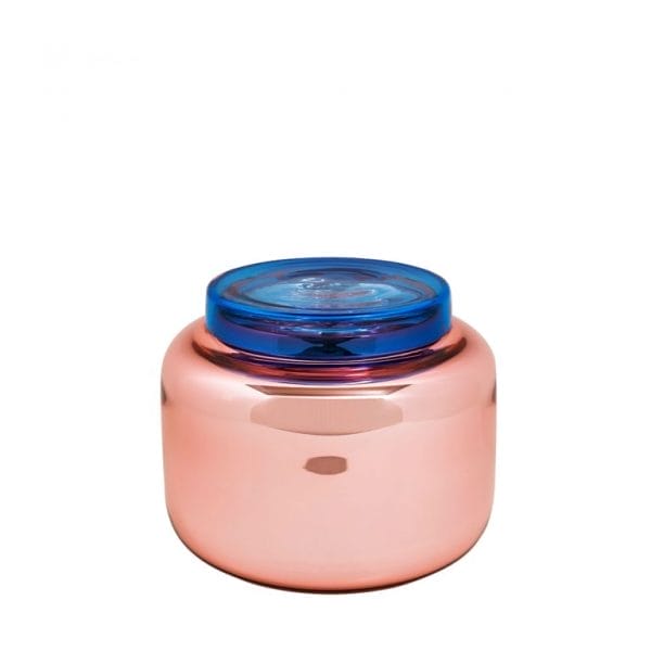Container Low Jar, Rose and Blue
